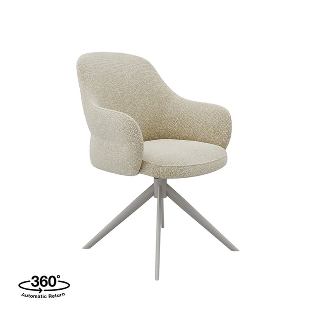 LABEL51 Eetkamerstoel Bern - Naturel - Boucle van LABEL51 – Luxe comfort op maat van PureWonen. Vraag naar de beste prijs.