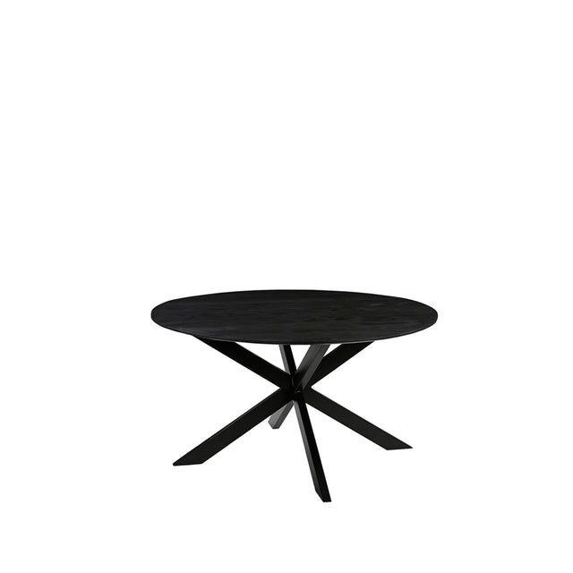 LABEL51 Eetkamertafel Otis - Zwart - Mangohout - 130 cm - Rond van LABEL51 – Luxe comfort op maat van PureWonen. Vraag naar de beste prijs.