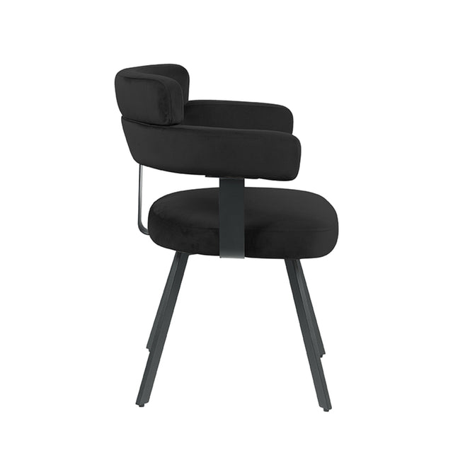 LABEL51 Eetkamerstoel Bardio - Zwart - Fluweel van LABEL51 – Luxe comfort op maat van PureWonen. Vraag naar de beste prijs.