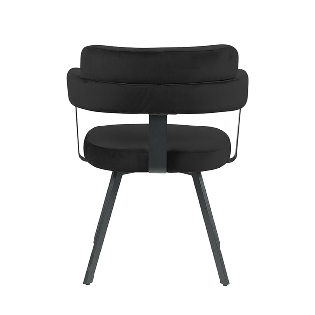 LABEL51 Eetkamerstoel Bardio - Zwart - Fluweel van LABEL51 – Luxe comfort op maat van PureWonen. Vraag naar de beste prijs.