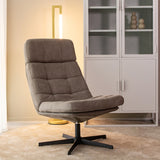 LABEL51 Fauteuil Alvar - Taupe - Micro Suede - Excl. Hocker