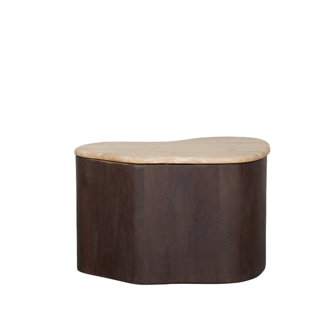 LABEL51 Salontafel Davi - Espresso - Travertin - 50 cm van LABEL51 – Luxe comfort op maat van PureWonen. Vraag naar de beste prijs.