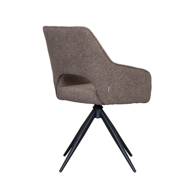 LABEL51 Eetkamerstoel Finley - Bruin - Boucle van LABEL51 – Luxe comfort op maat van PureWonen. Vraag naar de beste prijs.