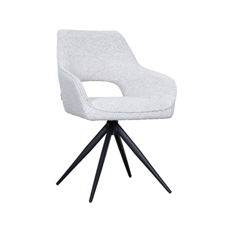 LABEL51 Eetkamerstoel Finley - Wit - Boucle van LABEL51 – Luxe comfort op maat van PureWonen. Vraag naar de beste prijs.