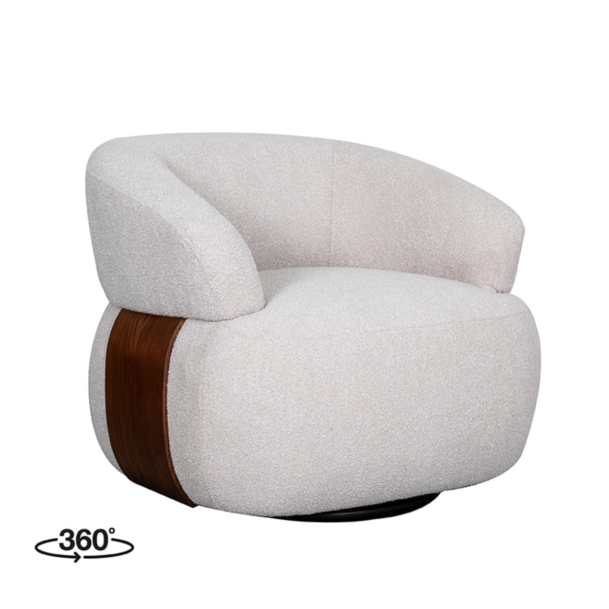 LABEL51 Fauteuil Valenza - Naturel - Boucle - Walnoot Eiken