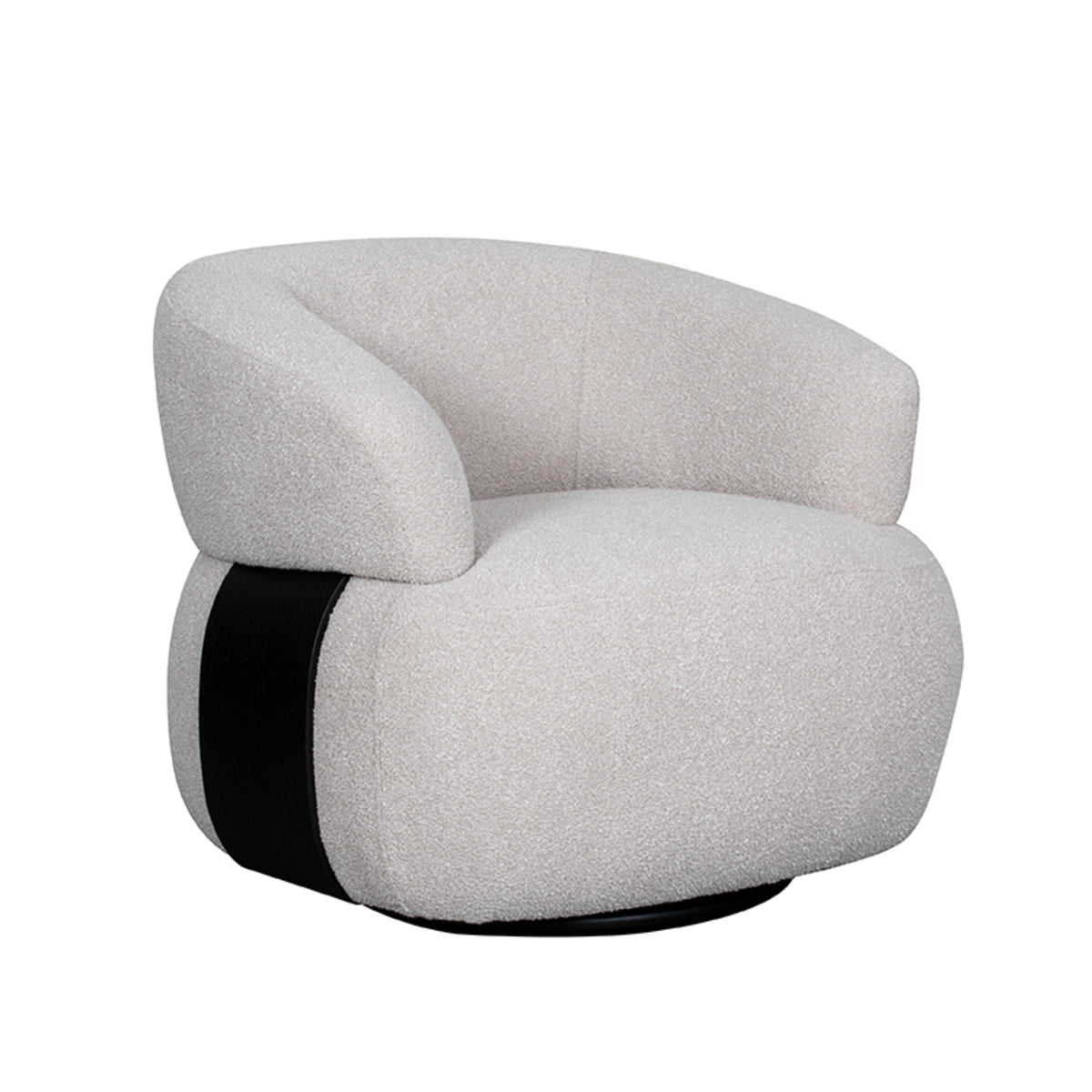 LABEL51 Fauteuil Valenza - Naturel - Boucle - Zwart Eiken