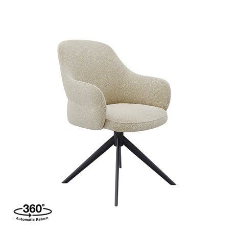 LABEL51 Eetkamerstoel Bern - Naturel - Boucle van LABEL51 – Luxe comfort op maat van PureWonen. Vraag naar de beste prijs.