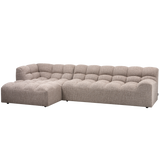 Allure Chaise Longue Links Geweven Stof Bruin Melange van WOOOD – Luxe comfort op maat van PureWonen. Vraag naar de beste prijs.