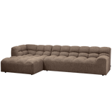 Allure Chaise Longue Links Geweven Stof Donkerbruin Melange van WOOOD – Luxe comfort op maat van PureWonen. Vraag naar de beste prijs.