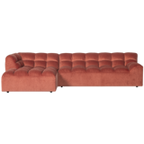 Allure Chaise Longue Links Velvet Blush van WOOOD – Luxe comfort op maat van PureWonen. Vraag naar de beste prijs.