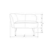 Sara Lounge Fauteuil Links Fluweel Oker