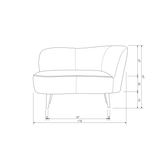 Sara Lounge Fauteuil Rechts Fluweel Oker