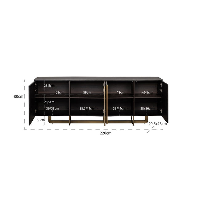 Dressoir Dax 4-deuren (Charcoal)