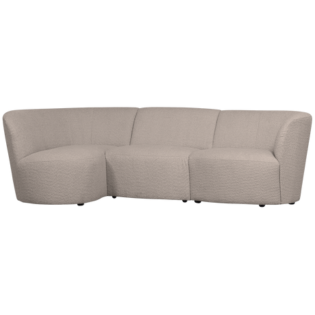 Coco 3 Zits Ronding Links Boucle Zand van WOOOD – Luxe comfort op maat van PureWonen. Vraag naar de beste prijs.