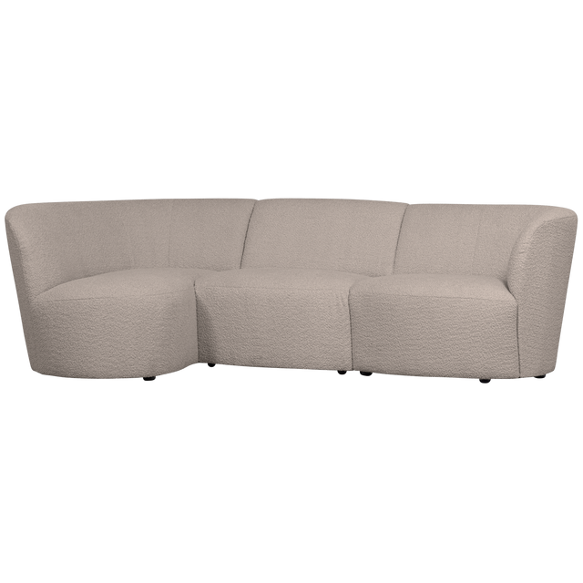 Coco 3 Zits Ronding Links Boucle Zand van WOOOD – Luxe comfort op maat van PureWonen. Vraag naar de beste prijs.