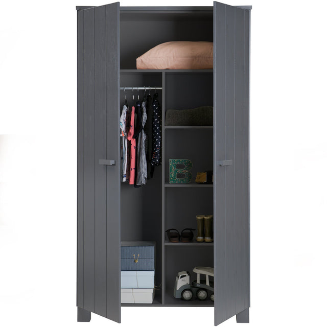 Dennis Kast Grenen Steel Grey Geborsteld [Fsc] van WOOOD – Luxe comfort op maat van PureWonen. Vraag naar de beste prijs.
