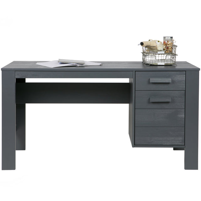 Dennis Bureau Grenen Steel Grey Geborsteld [Fsc]