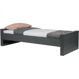 Dennis Bed 90 X200 Cm Grenen Steel Grey Geborsteld [Fsc]