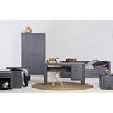 Dennis Bureau Grenen Steel Grey Geborsteld [Fsc]