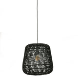 Moza Hanglamp Bamboe Zwart 36x36 Cm