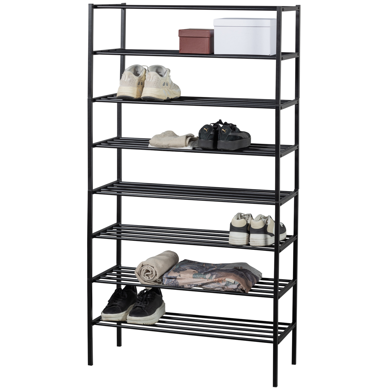 Ferro Schoenenrek Stapel V 4 Metaal Zwart van WOOOD – Luxe comfort op maat van PureWonen. Vraag naar de beste prijs.