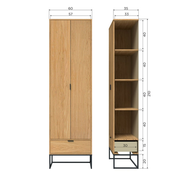 Silas Hoge Kast Eiken Decor [Fsc] van WOOOD – Luxe comfort op maat van PureWonen. Vraag naar de beste prijs.