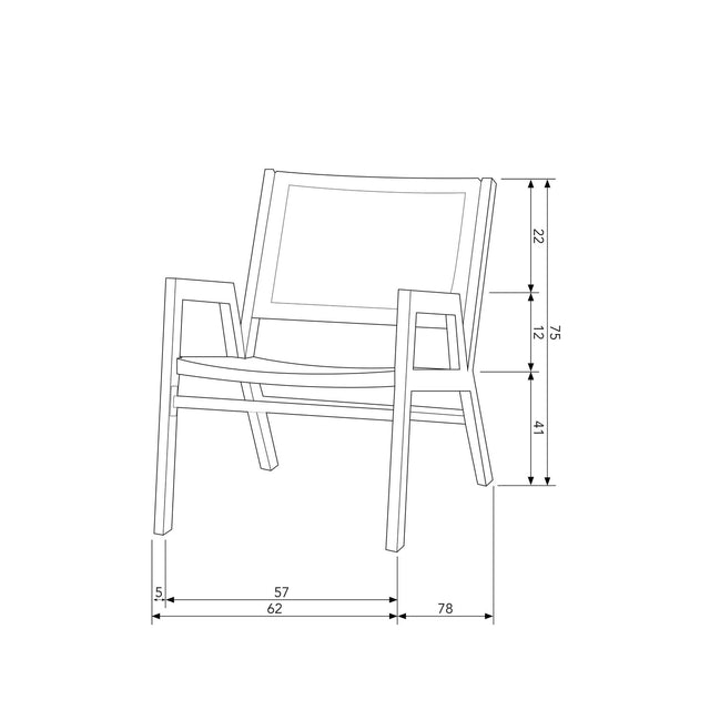 Pem Tuin Fauteuil Met Armleuning Aluminium Zwart