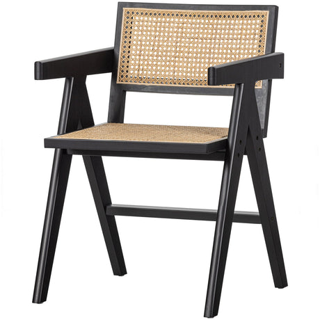 Gunn Eetkamerstoel Rattan / Hout Zwart van WOOOD – Luxe comfort op maat van PureWonen. Vraag naar de beste prijs.