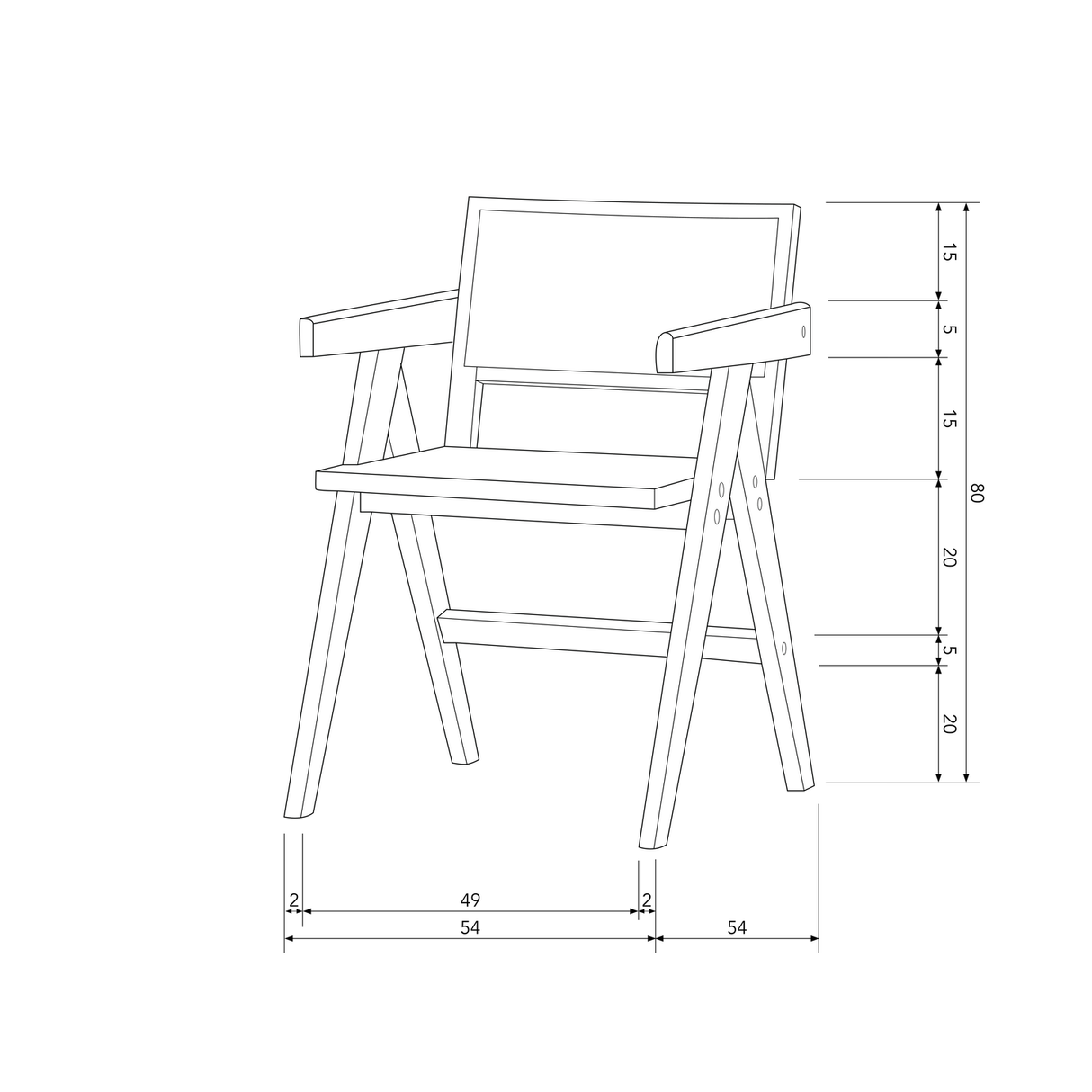 Gunn Eetkamerstoel Rattan / Hout Zwart