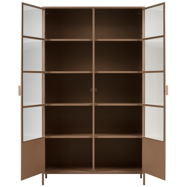 Ronja Vitrinekast Xl Metaal Military Brown van WOOOD – Luxe comfort op maat van PureWonen. Vraag naar de beste prijs.
