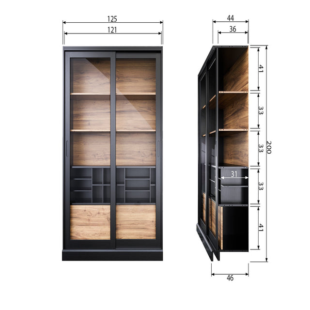 James Vitrinekast Noten/Mist [Fsc] van WOOOD – Luxe comfort op maat van PureWonen. Vraag naar de beste prijs.