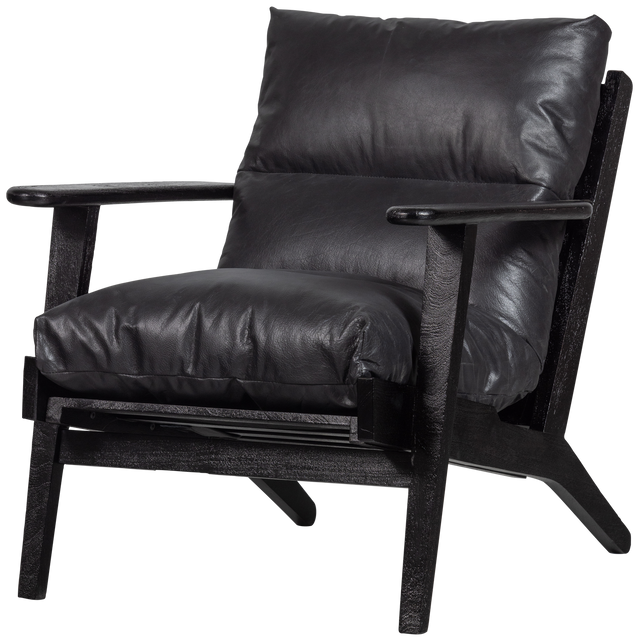 Houston Fauteuil Echt Leer Zwart van BePureHome – Luxe comfort op maat van PureWonen. Vraag naar de beste prijs.