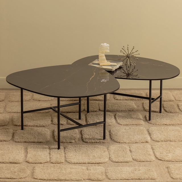 Vajen Salontafel Met Zwart Marmeren Look Blad 70x70 Cm van WOOOD – Luxe comfort op maat van PureWonen. Vraag naar de beste prijs.