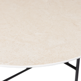 Vida Bijzettafel Met Naturel Marmeren Look Blad 40x O75 van WOOOD – Luxe comfort op maat van PureWonen. Vraag naar de beste prijs.