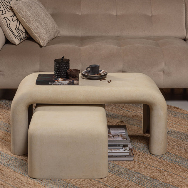 Set V 2 Stani Salontafels Betonlook Naturel van WOOOD – Luxe comfort op maat van PureWonen. Vraag naar de beste prijs.