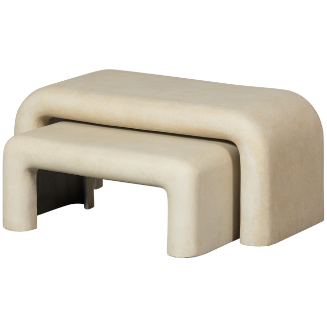 Set V 2 Stani Salontafels Betonlook Naturel van WOOOD – Luxe comfort op maat van PureWonen. Vraag naar de beste prijs.