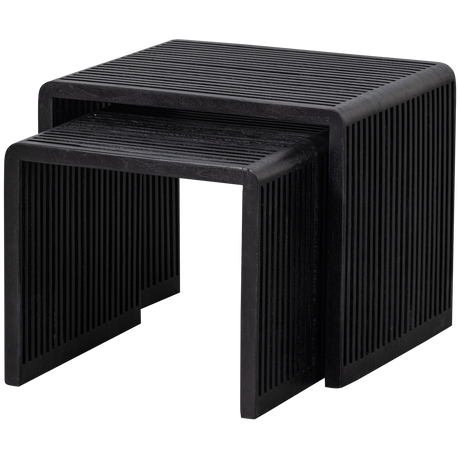 Set V 2 Willa Bijzettafels Recycled Teak Zwart van WOOOD – Luxe comfort op maat van PureWonen. Vraag naar de beste prijs.