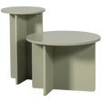 Set V 2 Ronny Bijzettafels Groen/Grijs van WOOOD – Luxe comfort op maat van PureWonen. Vraag naar de beste prijs.
