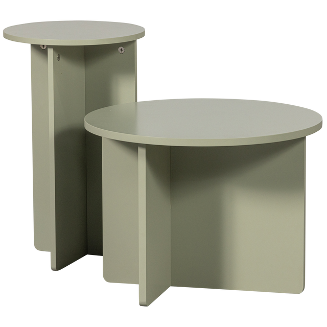 Set V 2 Ronny Bijzettafels Groen/Grijs van WOOOD – Luxe comfort op maat van PureWonen. Vraag naar de beste prijs.