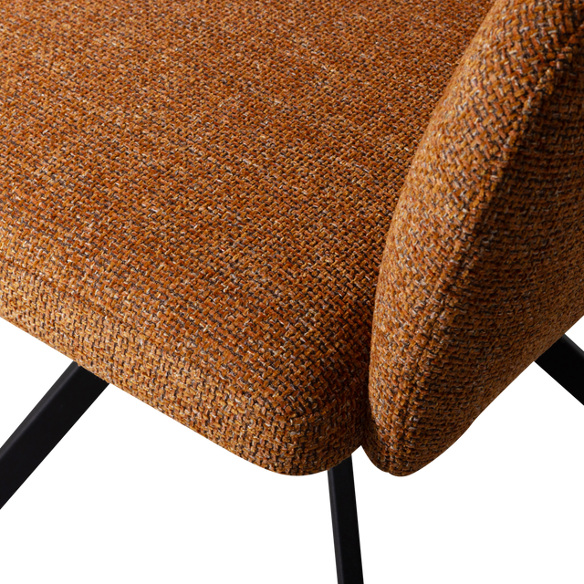 Fenne Draaibare Eetkamerstoel Geweven Stof Ginger van WOOOD – Luxe comfort op maat van PureWonen. Vraag naar de beste prijs.