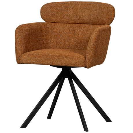 Fenne Draaibare Eetkamerstoel Geweven Stof Ginger van WOOOD – Luxe comfort op maat van PureWonen. Vraag naar de beste prijs.