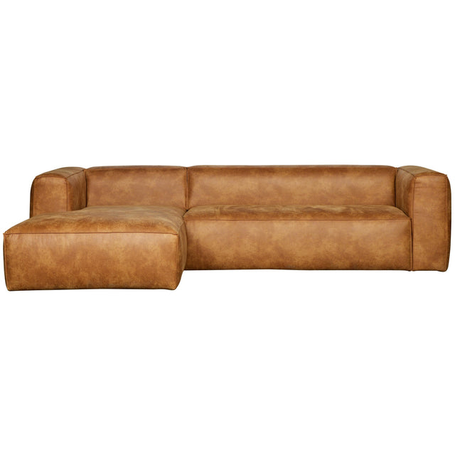 Bean Hoekbank Links Cognac van WOOOD – Luxe comfort op maat van PureWonen. Vraag naar de beste prijs.