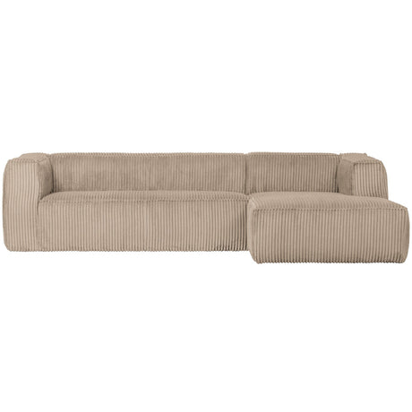 Bean Hoekbank Rechts Grove Ribstof Travertin van WOOOD – Luxe comfort op maat van PureWonen. Vraag naar de beste prijs.