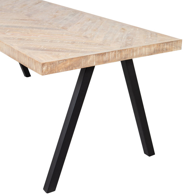 Combi Tablo: Mango Visgraat 180 X90 & 2 Standen Poot Vierk van WOOOD - laagste prijs offerte van PureWonen