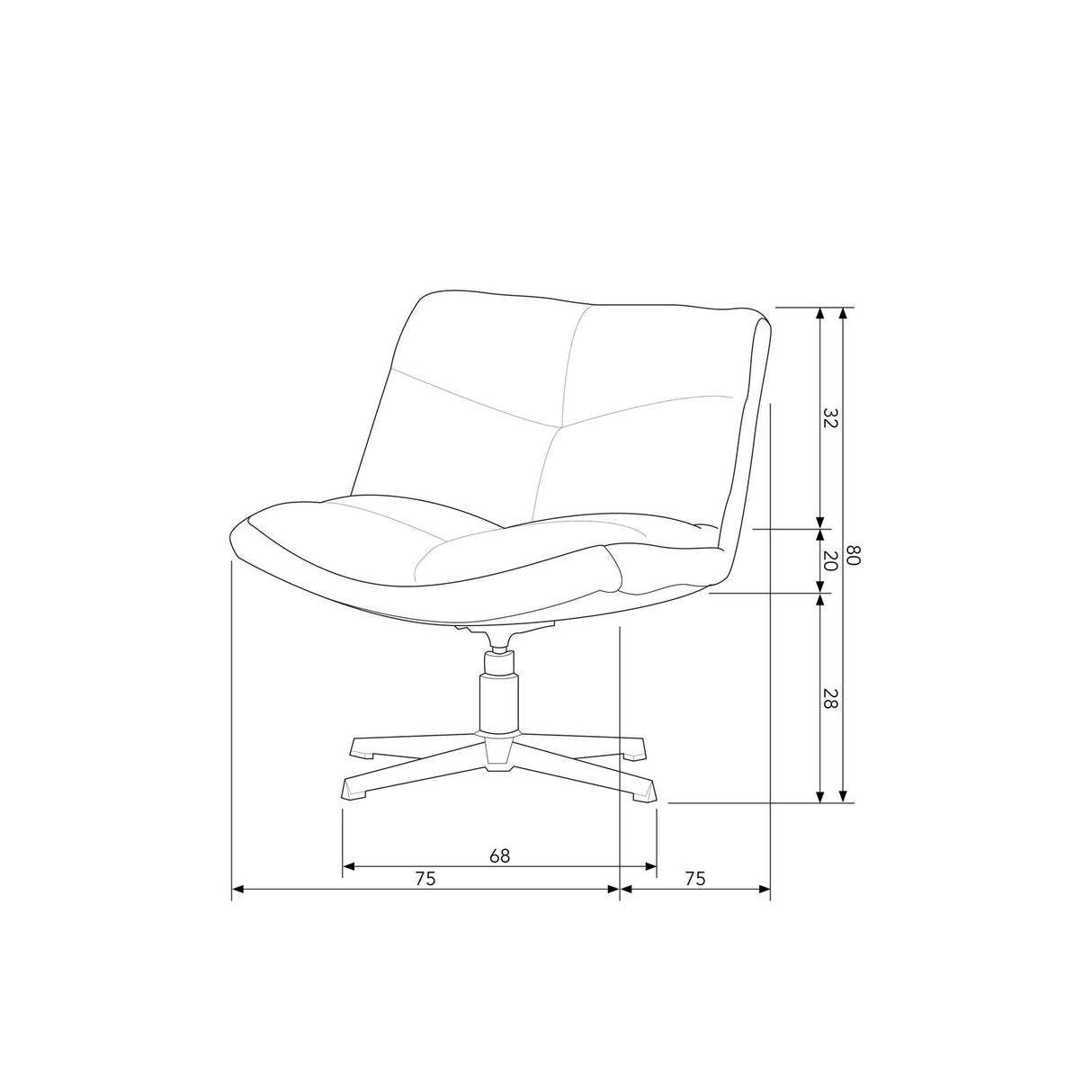 Vinny Draaifauteuil Boucle Antraciet