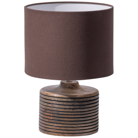 Menzo Tafellamp Met Carving Hout Warm Bruin van WOOOD – Luxe comfort op maat van PureWonen. Vraag naar de beste prijs.