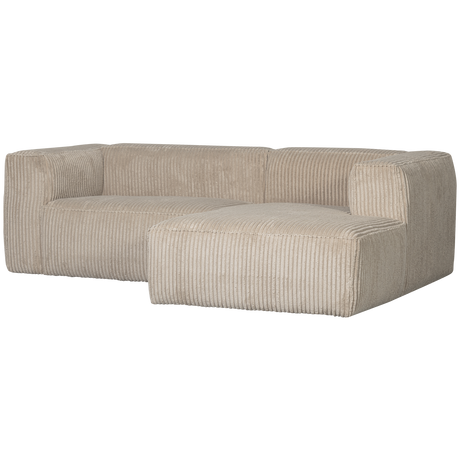 Bean Chaise Longue Rechts Grove Ribstof Travertin van WOOOD – Luxe comfort op maat van PureWonen. Vraag naar de beste prijs.
