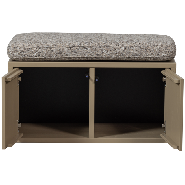 Turner Opbergbank Grenen Mud Met Zitkussen Khaki [Fsc] van WOOOD – Luxe comfort op maat van PureWonen. Vraag naar de beste prijs.