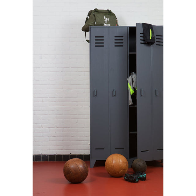 Stijn Hoog 2 Drs Lockerkast Steel Grey [Fsc] van WOOOD – Luxe comfort op maat van PureWonen. Vraag naar de beste prijs.