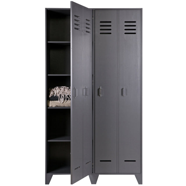 Stijn Hoog 2 Drs Lockerkast Steel Grey [Fsc] van WOOOD – Luxe comfort op maat van PureWonen. Vraag naar de beste prijs.